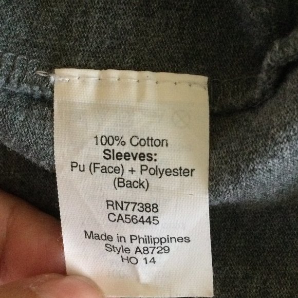 J. Crew Gray/Black Faux Leather Sleeves Medium - Picture 6 of 7